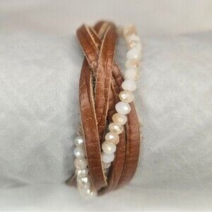 Tan Twisted Wrap Bracelet EUC